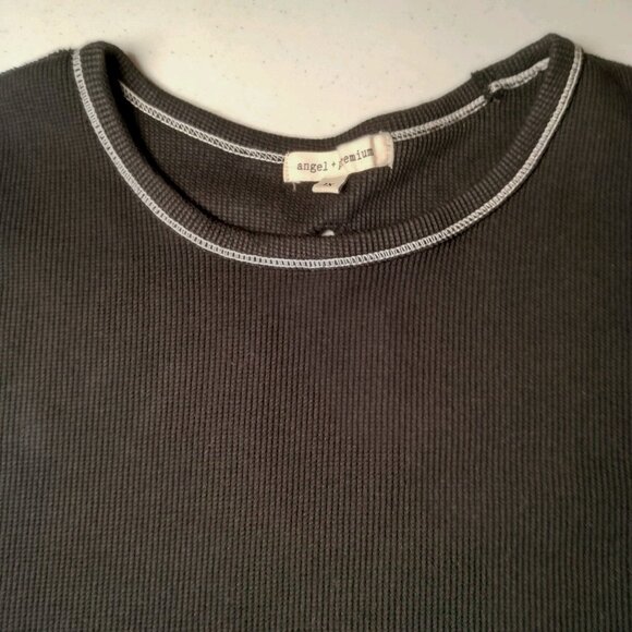 Angel Premium Shirt Plus Size 1X Black Thermal Sweater Sleeves Alpaca Cropped - Picture 15 of 16